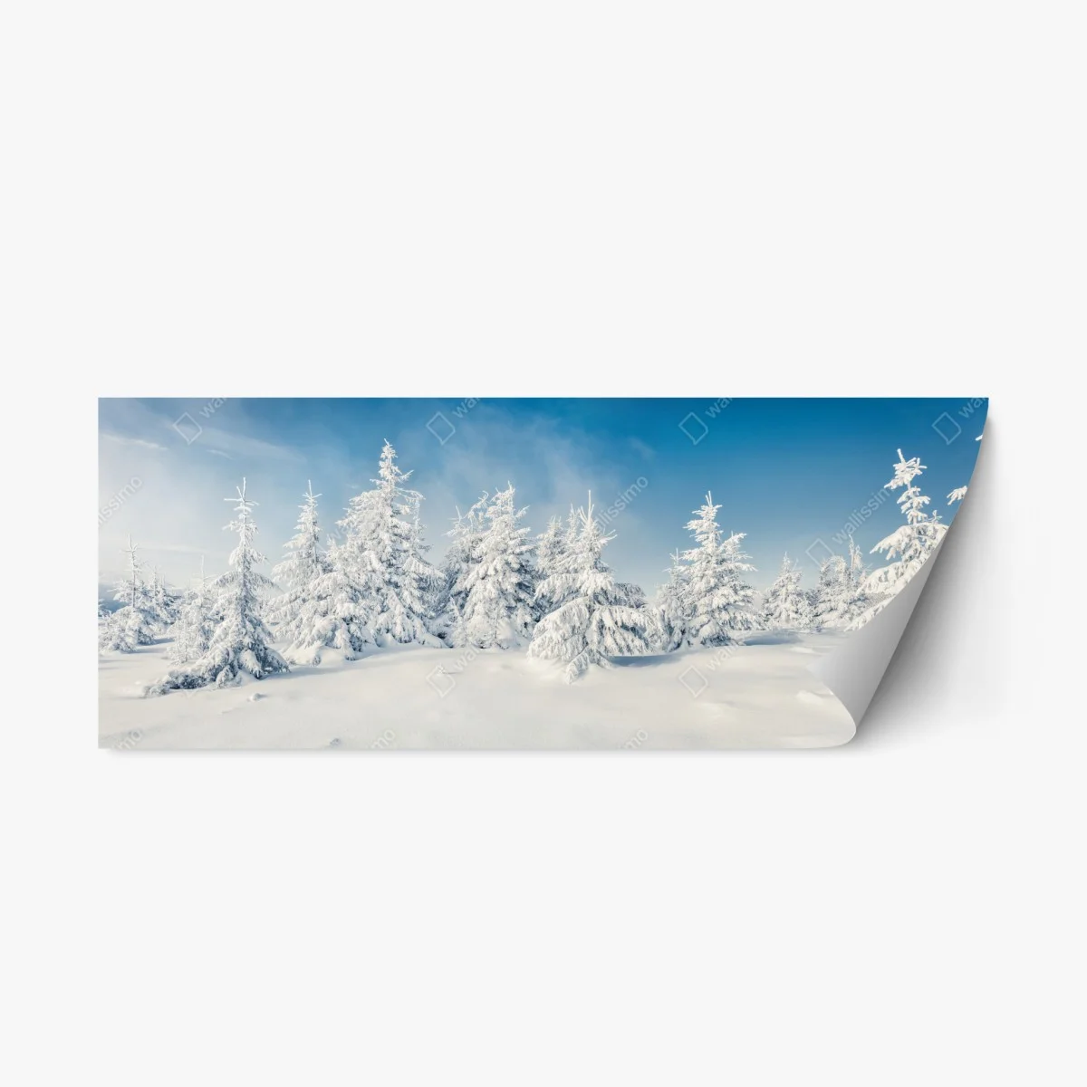 Sticker repositionnable panorama hivernal de sapins enneigés – Wallnifity® Sticker repositionnable panorama hivernal de sapins enneigés – Wallnifity®