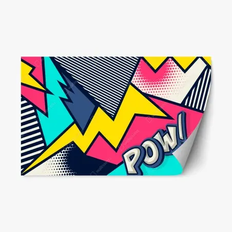 Sticker repositionnable composition pop art dynamique avec pow – Wallnifity®