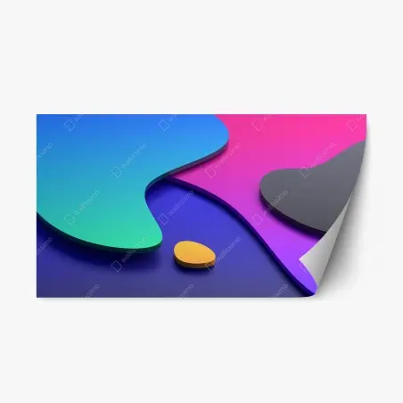 Sticker repositionnable composition abstraite dégradé violet et bleu minimaliste – Wallnifity®