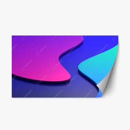 Sticker repositionnable abstraction 3d en dégradé violet et bleu – Wallnifity®