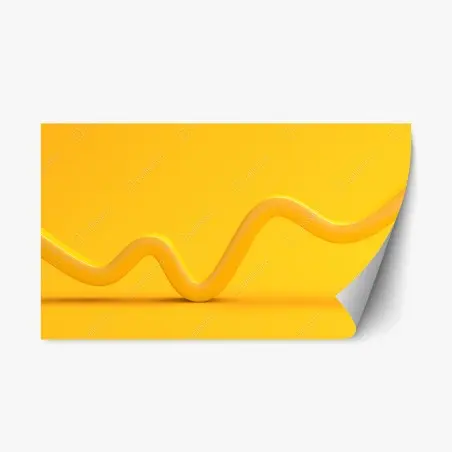 Sticker repositionnable vague ondulante jaune minimaliste – Wallnifity®