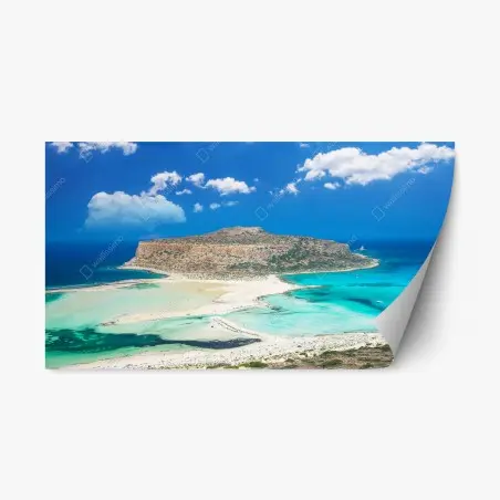 Sticker repositionnable Balos, lagon turquoise de Crète – Wallnifity®