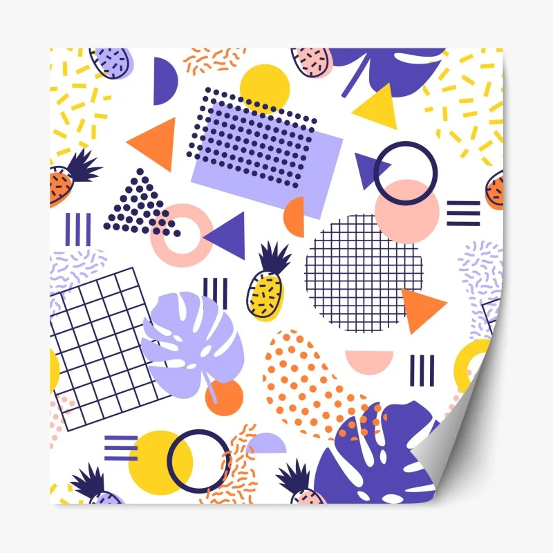 Sticker repositionnable motif tropical géométrique coloré – Wallnifity® Sticker repositionnable motif tropical géométrique coloré – Wallnifity®