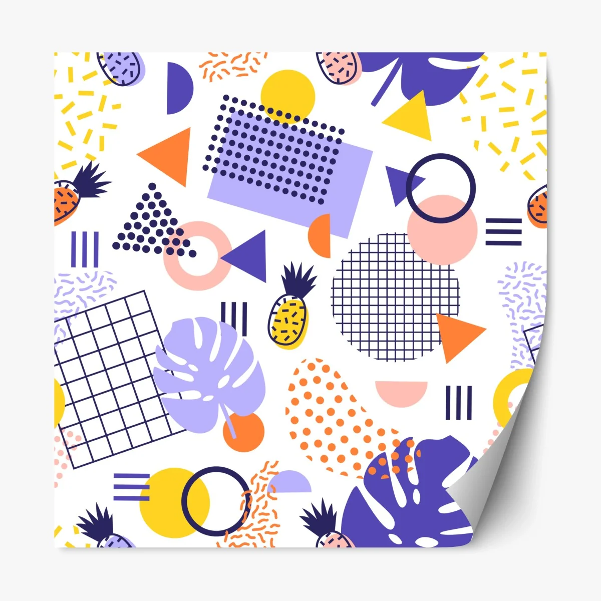 Sticker repositionnable motif tropical géométrique coloré – Wallnifity® Sticker repositionnable motif tropical géométrique coloré – Wallnifity®