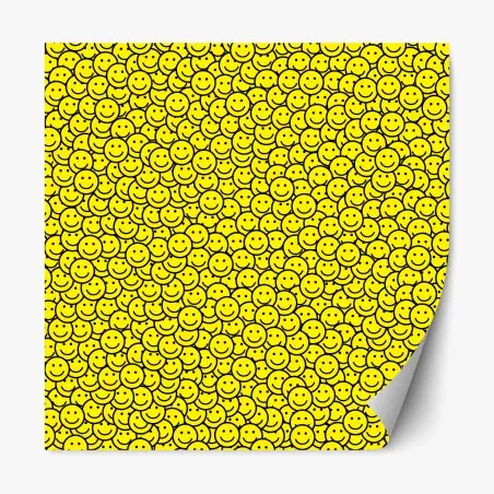 Sticker repositionnable océan de sourires jaunes – Wallnifity®