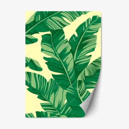 Sticker repositionnable motif feuilles de bananier tropicales – Wallnifity®