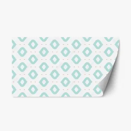Sticker repositionnable motif losanges turquoise et corail – Wallnifity®