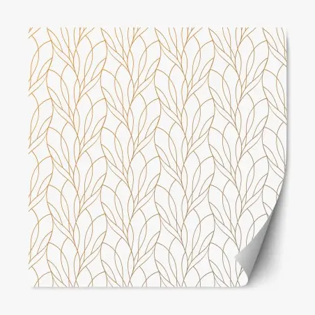 Sticker repositionnable motif feuillage doré élégant pour décoration – Wallnifity®