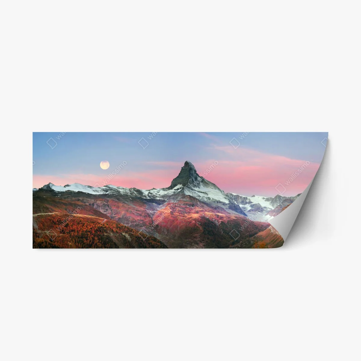 Sticker repositionnable Cervin au clair de lune, automne à Zermatt – Wallnifity® Sticker repositionnable Cervin au clair de lune, automne à Zermatt – Wallnifity®