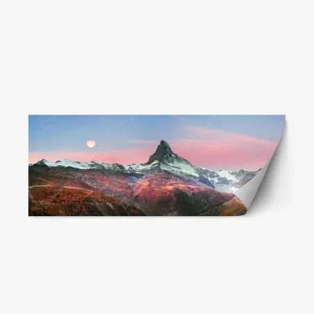Sticker repositionnable Cervin au clair de lune, automne à Zermatt – Wallnifity®