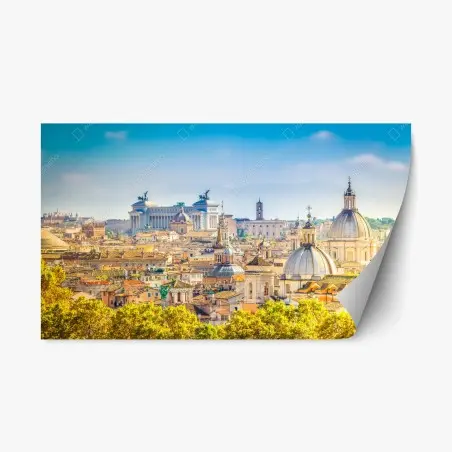 Sticker repositionnable panorama historique de Rome au coucher de soleil – Wallnifity®