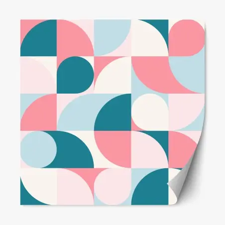 Sticker repositionnable motif géométrique pastel moderne – Wallnifity®