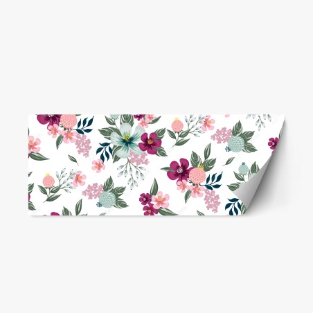 Sticker repositionnable motif floral romantique aux teintes pastel – Wallnifity®