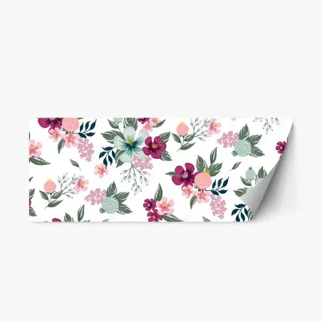 Sticker repositionnable motif floral romantique aux teintes pastel – Wallnifity®