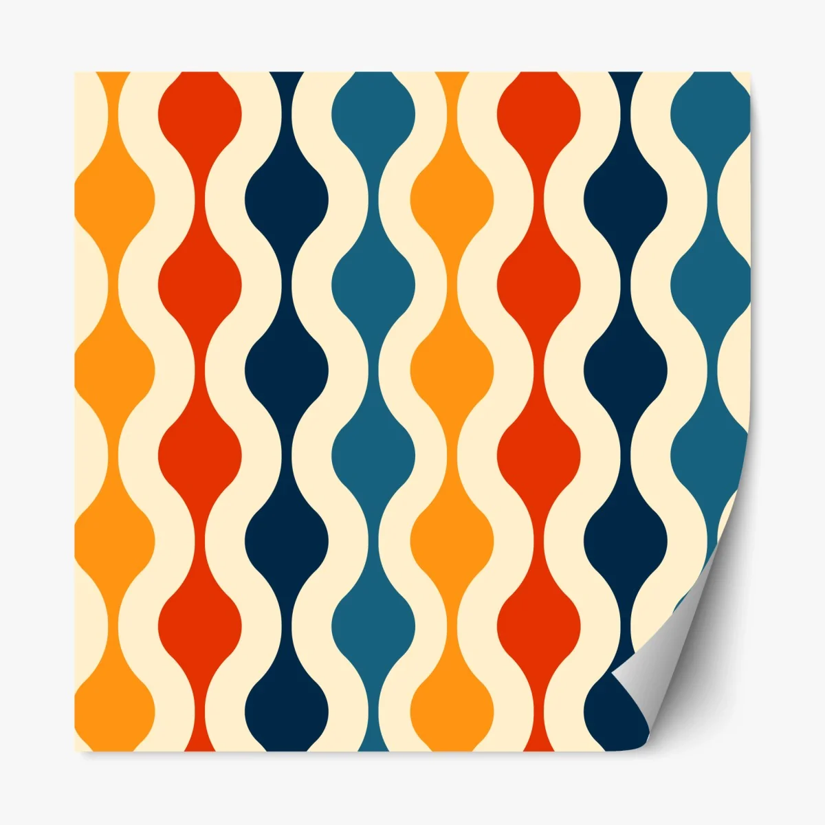 Sticker repositionnable motif rétro ondulé aux couleurs chaudes – Wallnifity® Sticker repositionnable motif rétro ondulé aux couleurs chaudes – Wallnifity®