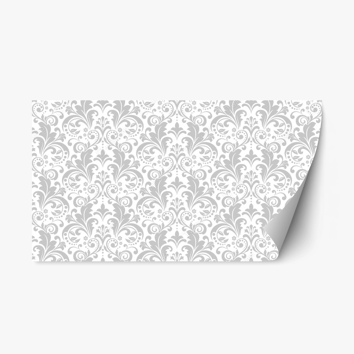 Sticker repositionnable motif damassé gris élégant pour décoration murale – Wallnifity®