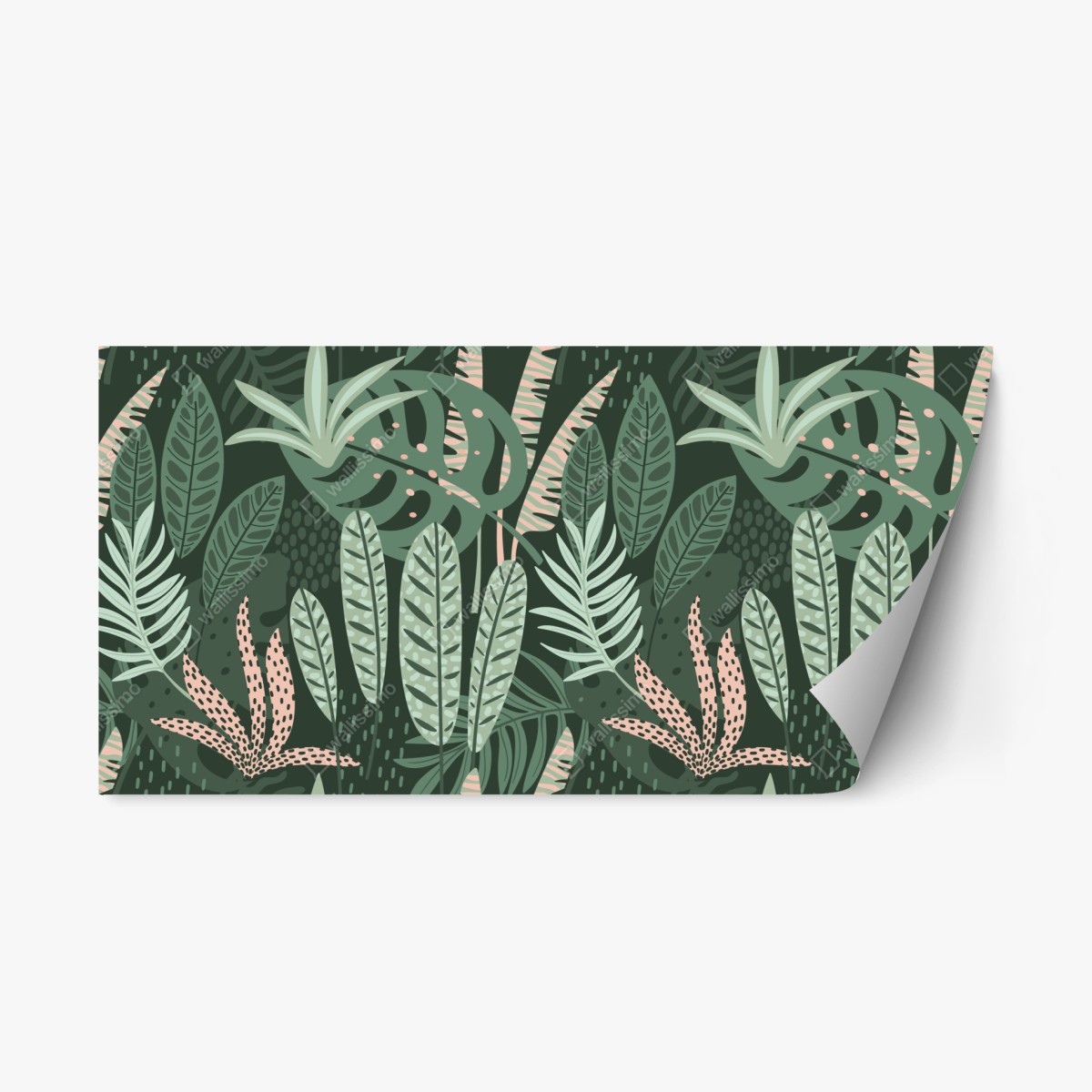 Sticker repositionnable jungle graphique aux feuilles vertes – Wallnifity®
