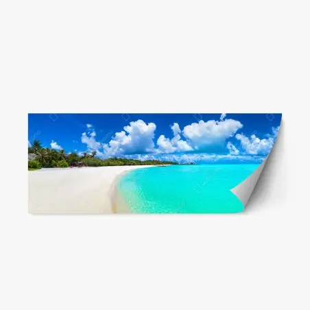 Sticker repositionnable panorama tropical aux Maldives – Wallnifity®
