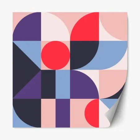 Sticker repositionnable composition géométrique colorée – Wallnifity®