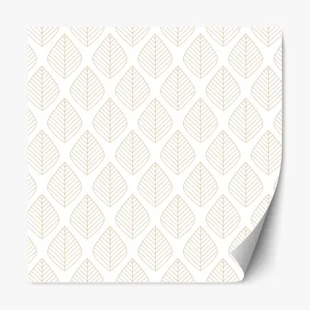 Sticker repositionnable motif feuilles dorées minimaliste – Wallnifity®