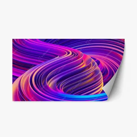 Sticker repositionnable vagues abstraites néon et dégradés fluides – Wallnifity®