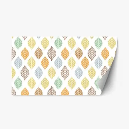 Sticker repositionnable motif feuilles pastel scandinave – Wallnifity®