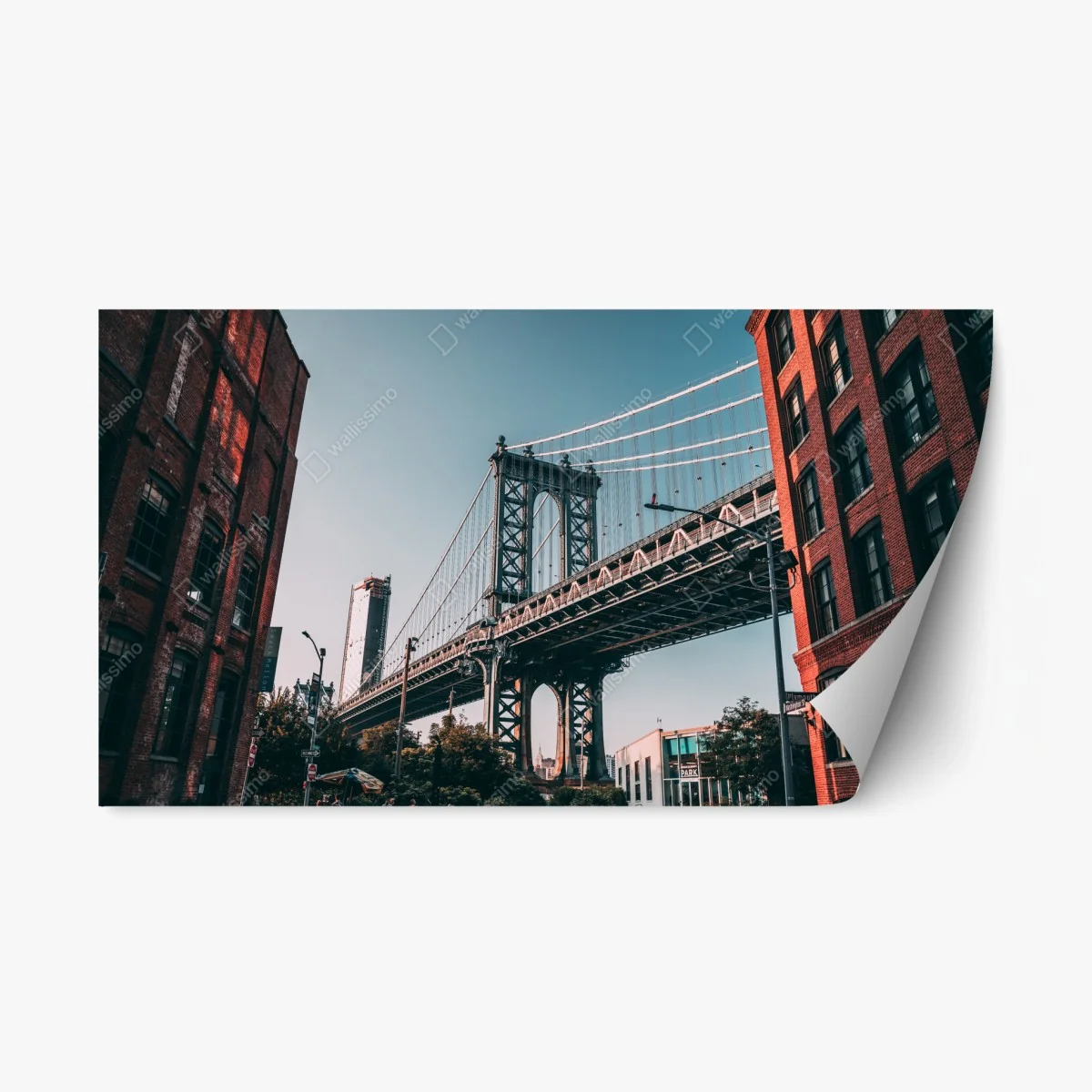 Sticker repositionnable vue urbaine du pont de Manhattan depuis Brooklyn – Wallnifity® Sticker repositionnable vue urbaine du pont de Manhattan depuis Brooklyn – Wallnifity®
