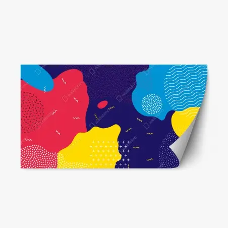 Sticker repositionnable composition abstraite pop art colorée – Wallnifity®