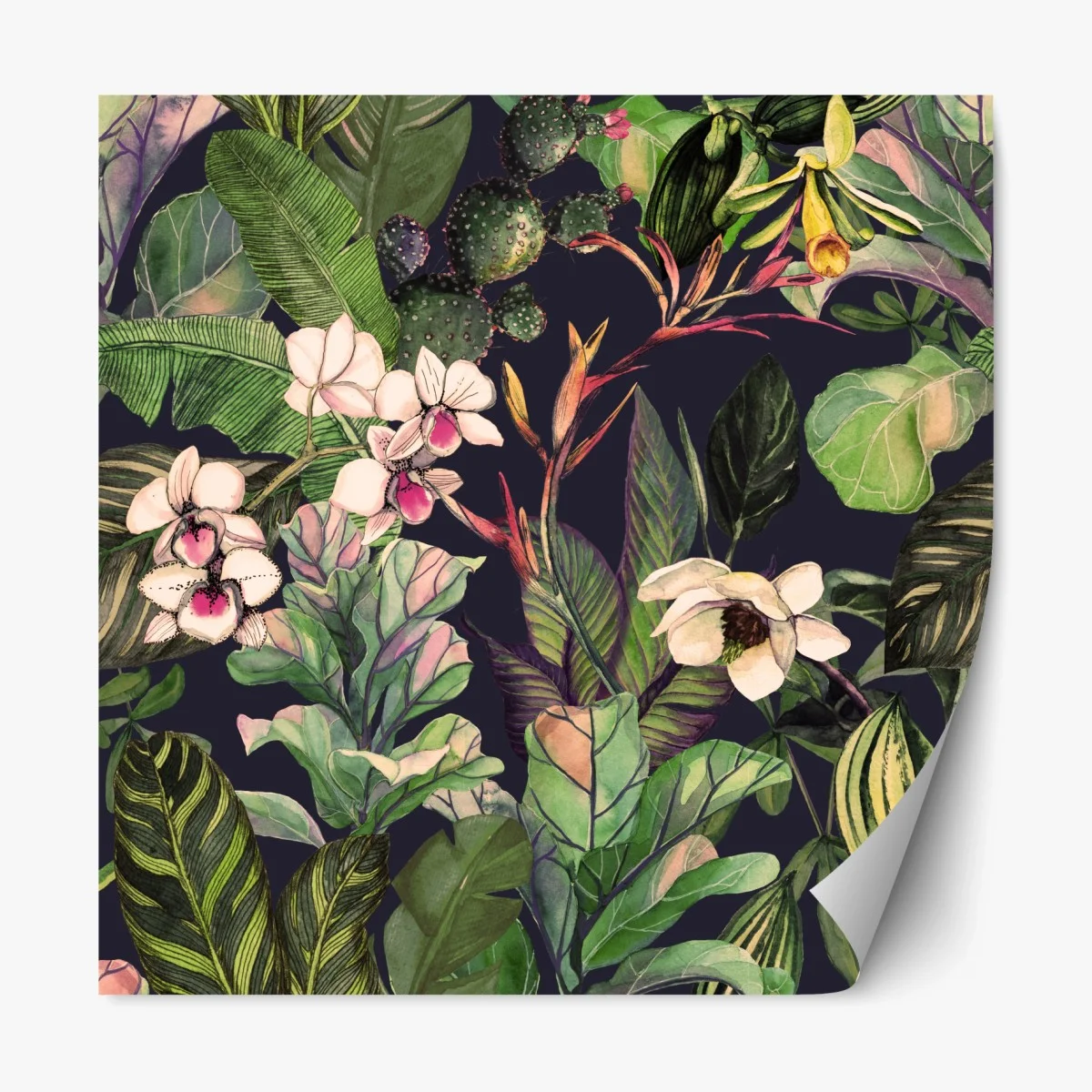 Sticker repositionnable jungle florale en aquarelle – Wallnifity® Sticker repositionnable jungle florale en aquarelle – Wallnifity®