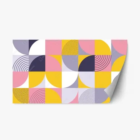 Sticker repositionnable composition géométrique pastel et solaire – Wallnifity®