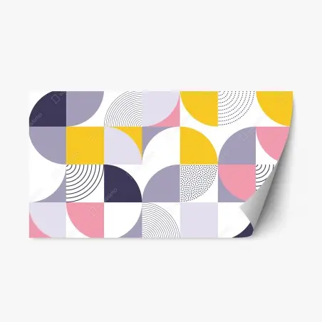 Sticker repositionnable composition géométrique pastel moderne – Wallnifity®