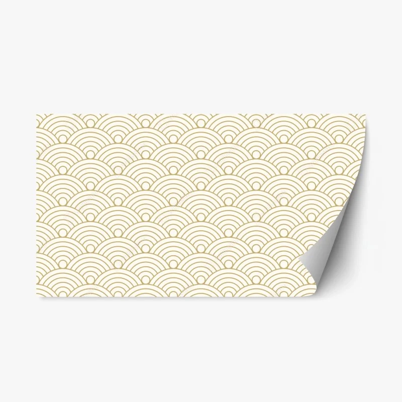 Sticker repositionnable motif de vagues japonaises dorées – Wallnifity®