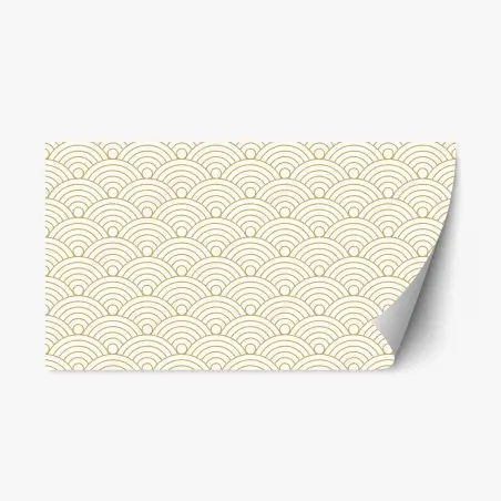 Sticker repositionnable motif de vagues japonaises dorées – Wallnifity®