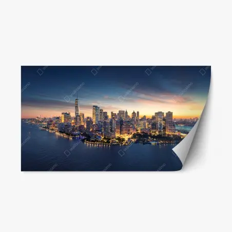 Sticker repositionnable panorama de New York au lever du soleil – Wallnifity®