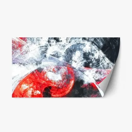 Sticker repositionnable vortex fractal rouge et blanc – Wallnifity®