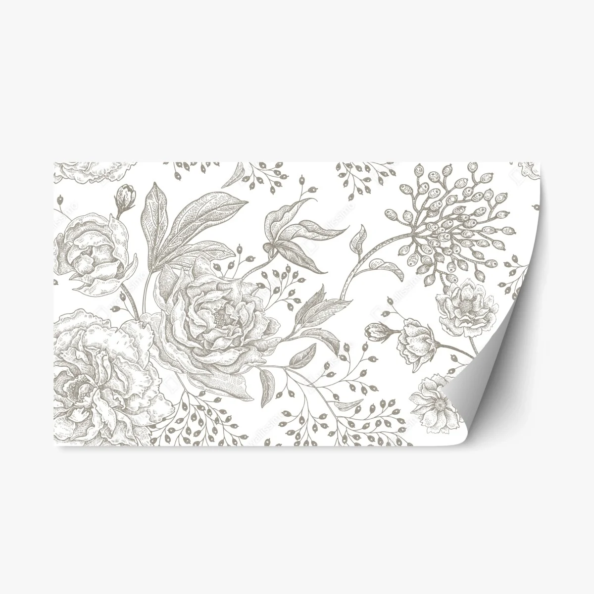 Sticker repositionnable fleurs vintage en lignes délicates – Wallnifity® Sticker repositionnable fleurs vintage en lignes délicates – Wallnifity®
