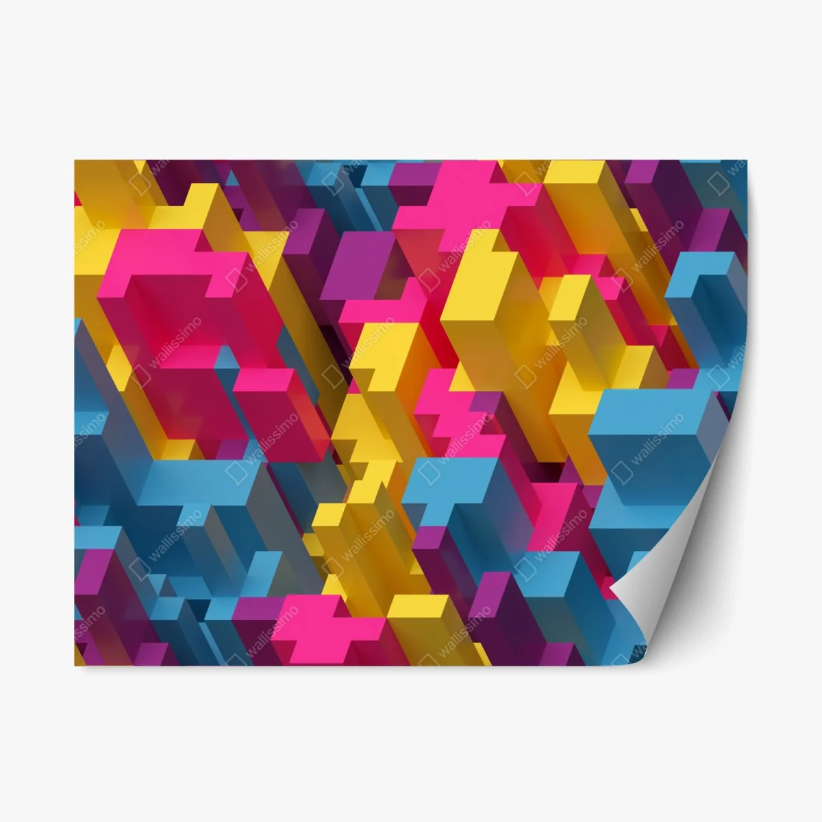 Sticker repositionnable motif voxel coloré abstrait – Wallnifity® Sticker repositionnable motif voxel coloré abstrait – Wallnifity®