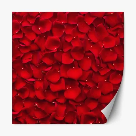 Sticker repositionnable mosaïque de pétales de rose rouges – Wallnifity®