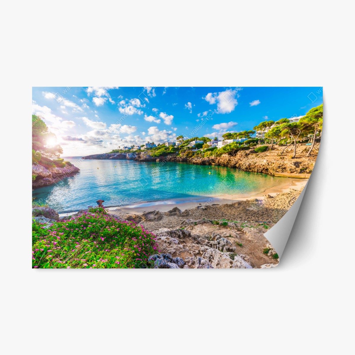 Sticker repositionnable baie tranquille de Cala Esmeralda, Majorque – Wallnifity®