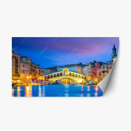 Sticker repositionnable crépuscule sur le pont de Rialto à Venise – Wallnifity®