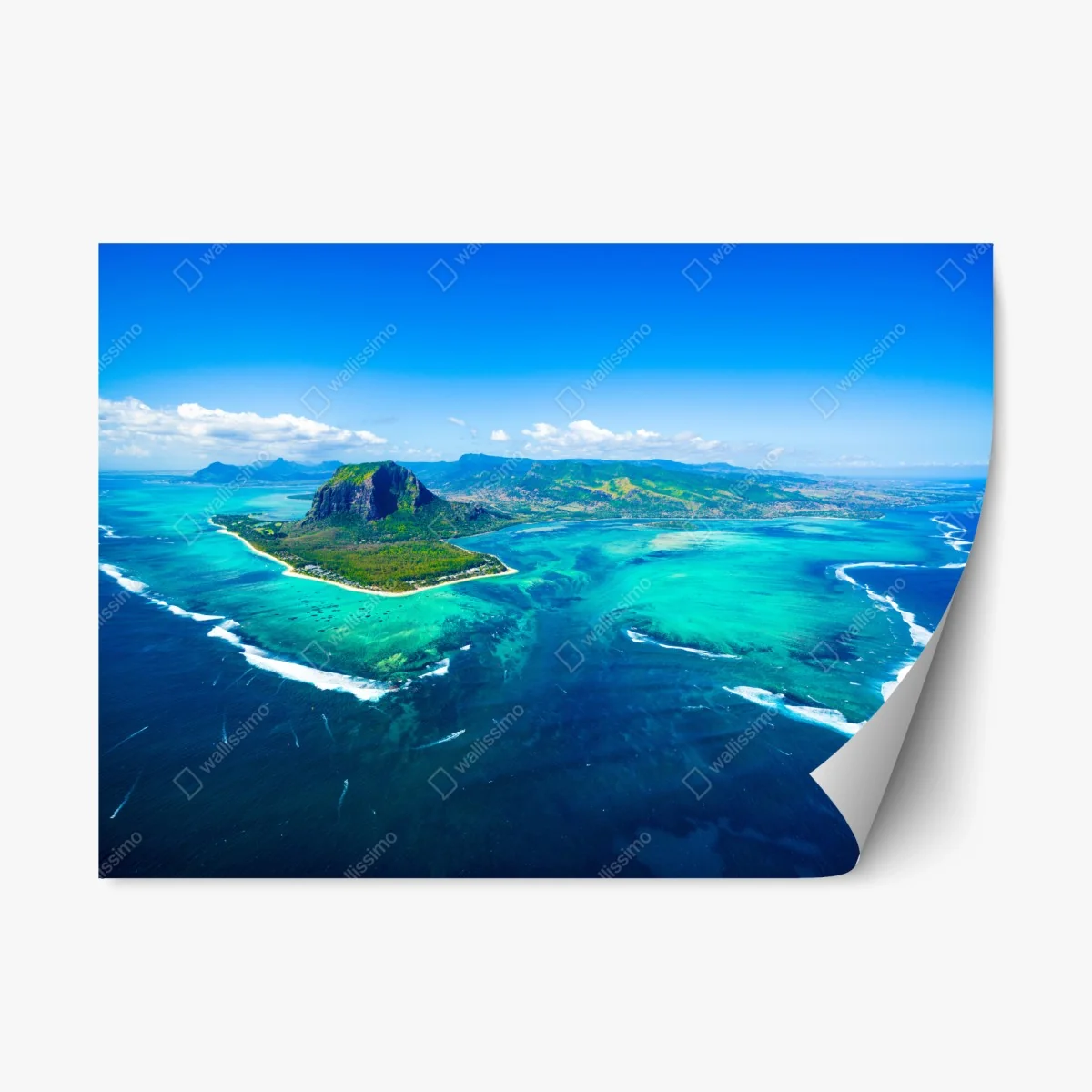 Sticker repositionnable vue aérienne sur Le Morne Brabant, Île Maurice – Wallnifity® Sticker repositionnable vue aérienne sur Le Morne Brabant, Île Maurice – Wallnifity®