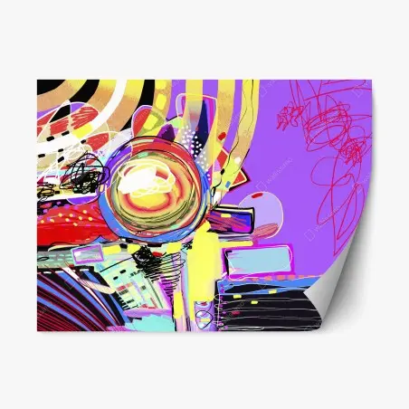 Sticker repositionnable tourbillon chromatique contemporain – Wallnifity®