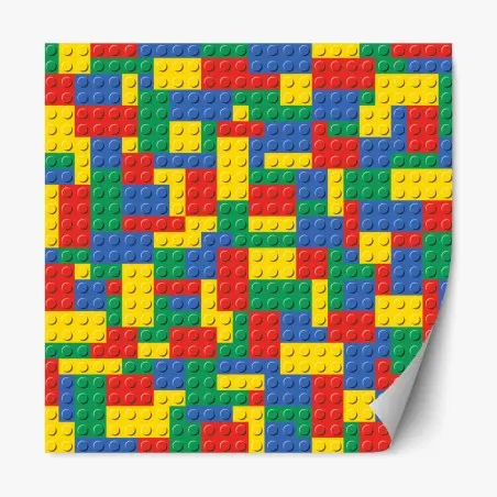 Sticker repositionnable motif de briques colorées pour décoration murale – Wallnifity®
