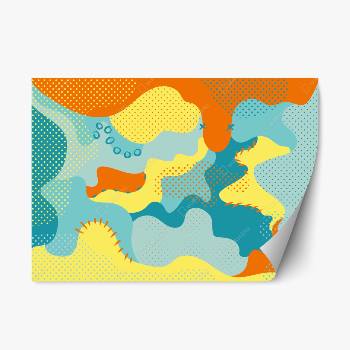 Sticker repositionnable composition abstraite colorée d'inspiration pop – Wallnifity®