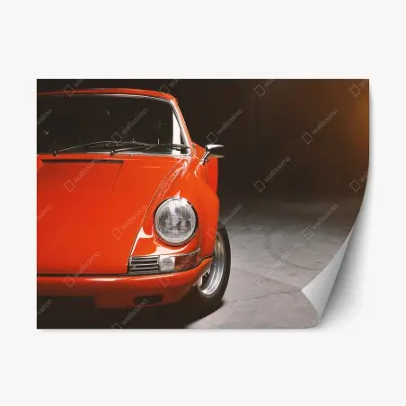 Sticker repositionnable voiture de sport vintage rouge des années 70 – Wallnifity®