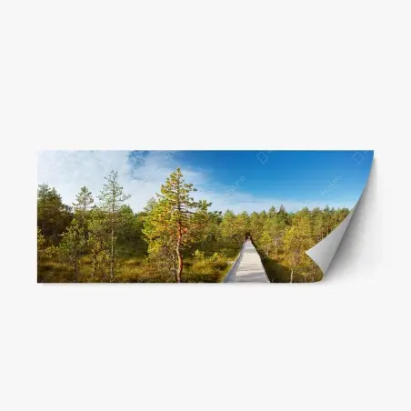 Sticker repositionnable passerelle en bois à travers la tourbière – Wallnifity®