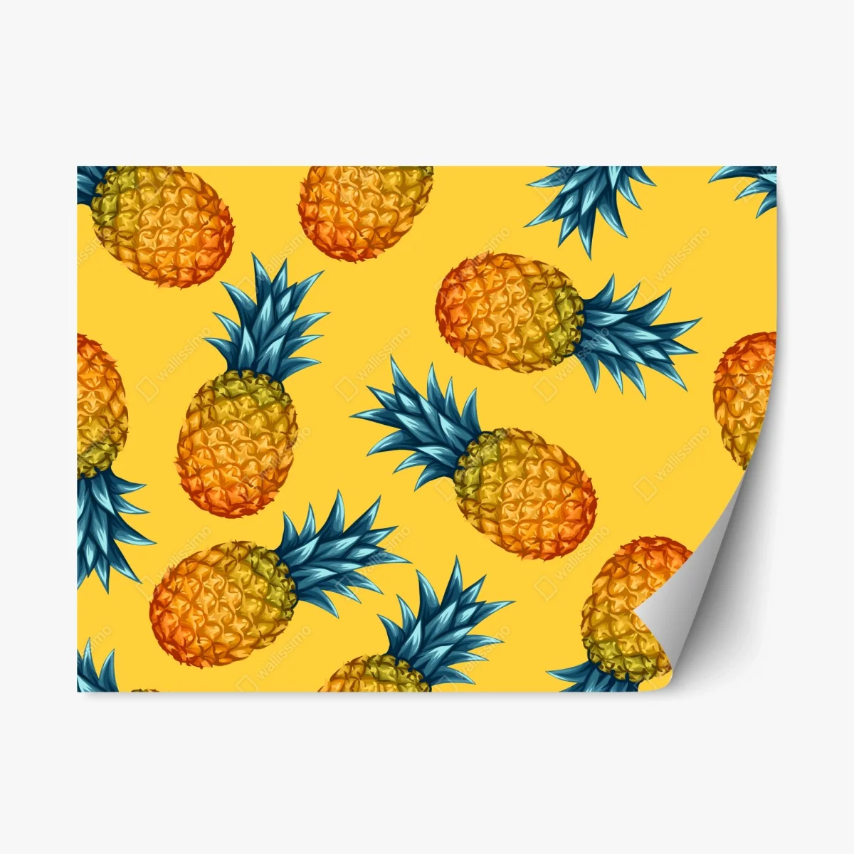 Sticker repositionnable motif ananas tropicaux sur fond jaune – Wallnifity® Sticker repositionnable motif ananas tropicaux sur fond jaune – Wallnifity®