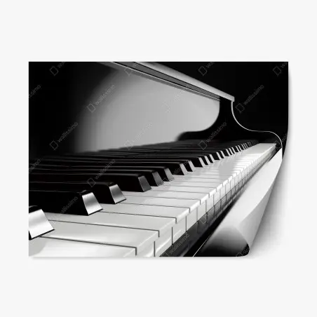 Sticker repositionnable élégance du piano en noir et blanc – Wallnifity®