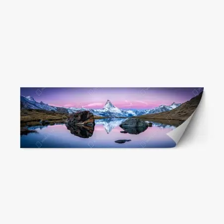 Sticker repositionnable reflets du Cervin au crépuscule – Wallnifity®