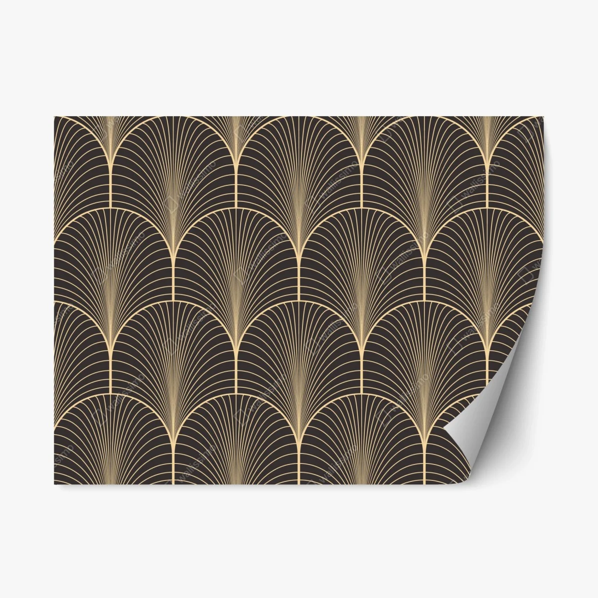 Sticker repositionnable motif art déco doré sur fond noir – Wallnifity® Sticker repositionnable motif art déco doré sur fond noir – Wallnifity®